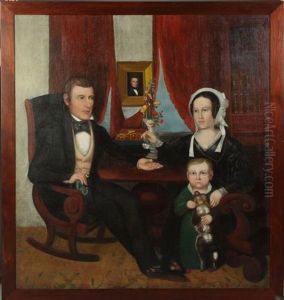 Family Mourning Portrait In The Parlor by Calvin Balis
