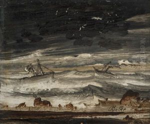 Boats In Rough Sea by Peder Balke
