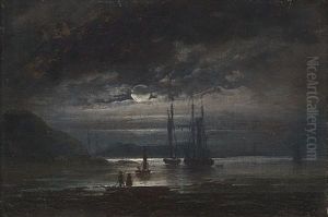 Maneskinnsaften Ved En Norsk Fjord by Peder Balke