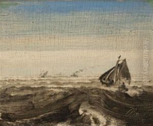 Kystlandskap Med Seilbat by Peder Balke