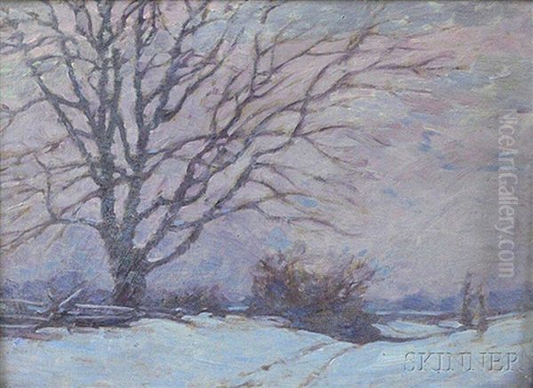 Twilight Landscape With Snow - view 1