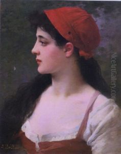 Profile Of A Young Girl Wearing A Red Hat