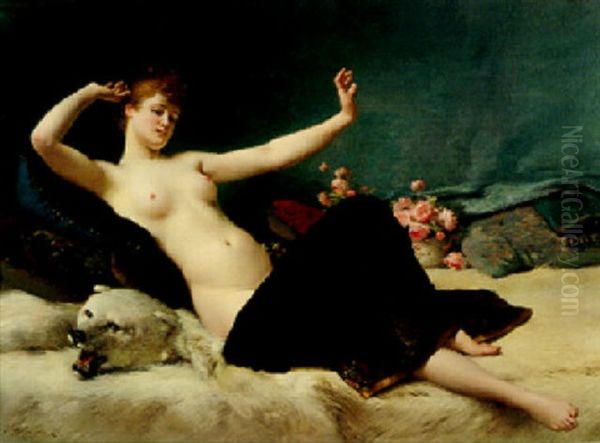 Nude On A Bearskin - view 1