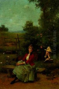 Young Girls In A Garden