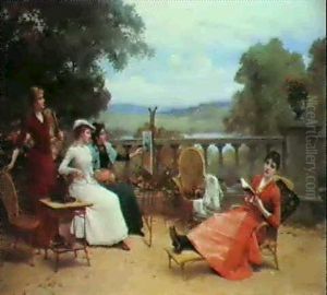 The Art Lesson by Jules Frederic Ballavoine