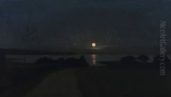Lake With Full Moon - view 1