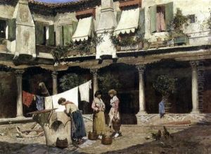 Interior De Patio. Las Lavanderas