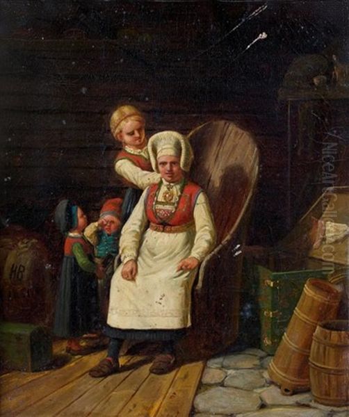 Famille Dans Un Interieur Norvegien - view 1