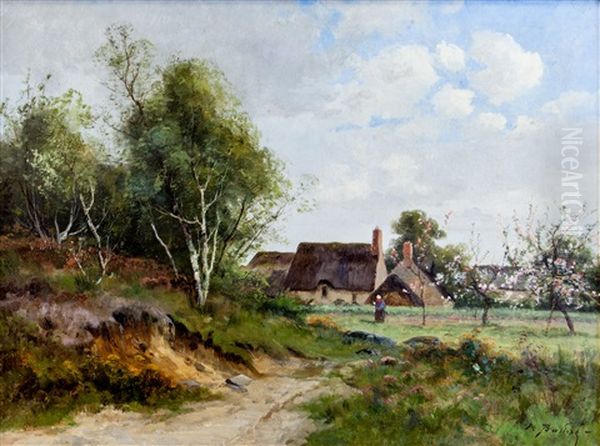 Village Et Pommier En Fleurs - view 1