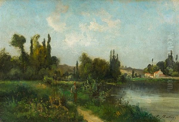 Flusslandschaft Mit Fischer - view 1