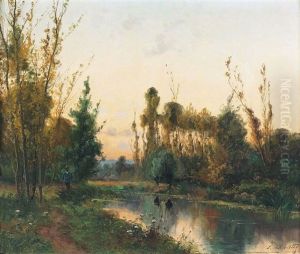 Flusslandschaft Am Abend
