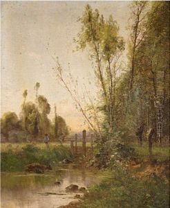 Landschaft Mit Fluss by Pierre-Ernest Ballue