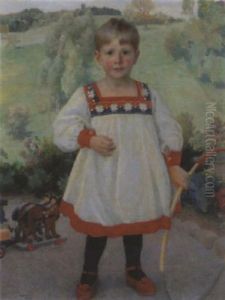 Knabe Mit Spielreif by Paul Friedrich Wilhelm Balmer