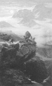 Berglandschaft Mit Spielenden Gnomen by Paul Friedrich Wilhelm Balmer