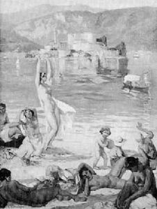 Coastal Landscape With Bathers