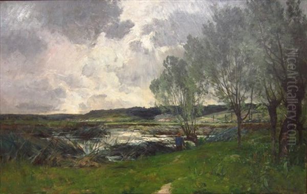 Fisherman Under Storm Clouds, Miribel - view 1