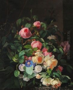 Still Life With Dewy Roses And Bindweed by Carl Vilhelm Balsgaard