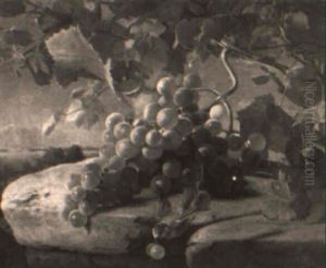 Still Life With Fruit On A Ledge by Carl Vilhelm Balsgaard