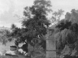 Le Temple Dans Un Paysage De Lac De Montagne by Louis Pierre Baltard de la Fresque