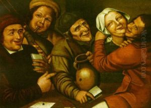 A Merry Company Playing Cards And Music
