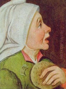 Brustbild Einer Bauersfrau Mit Einem Pfannkuchen