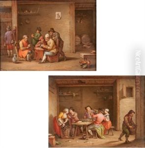 Paysans Mangeant (+ Paysans Jouant Aux Cartes; Pair) by Jean-Georges Baltz