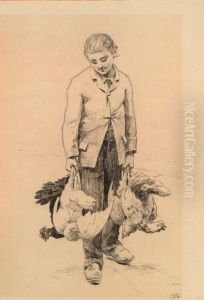 Venditore Di Polli by Louis Emile Adan