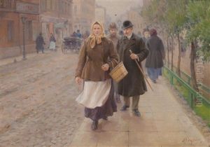 Strasenszene by Michael Abramovitch Balunin