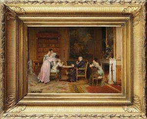 Dimanche En Famille A Fontainebleau by Louis Emile Adan
