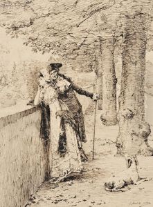 Courting Couple by Louis Emile Adan