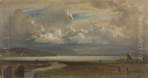 Blick Auf Den Starnberger See Mit Anglerstaffage by Fritz Bamberger