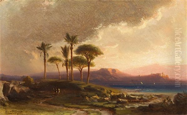 Spanische Kustenlandschaft Mit Palmen - view 1