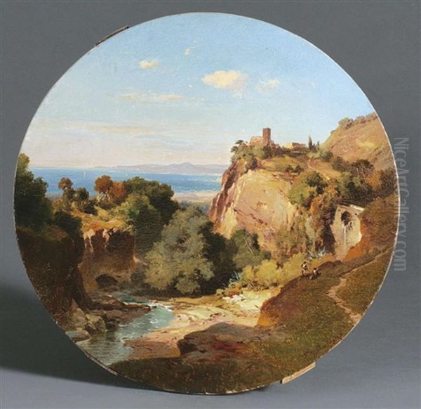 Tondo Mit Einer Sudlichen Kustenlandschaft - view 1