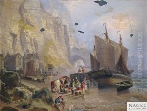 Fischereihafen An Felsiger Meereskuste by Fritz Bamberger