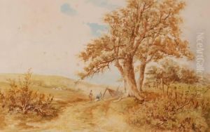 Travellers Camping Near The Coast by John Wilton Adcock