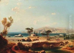Sudlandische Kustenlandschaft Unter Einem Fast Wolkenlosen Himmel
