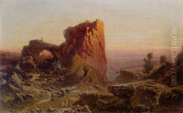 Felsige Gebirgslandschaft Im Morgenrot - view 1