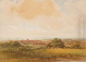 Landscape View Of Hailsham From Polegate by John Wilton Adcock