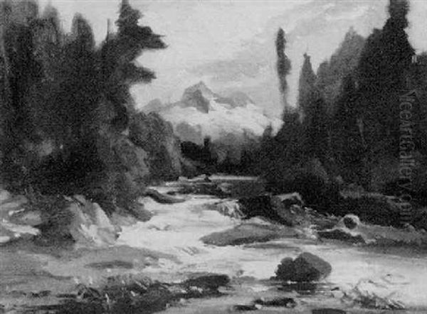 Gebirgslandschaft Mit Flus - view 1