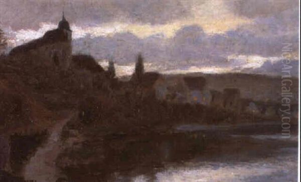 Stadchen Am Fluss (sertheim?) - view 1