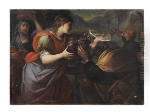 Rebecca And Eliezer At The Well by Nicolo Bambini