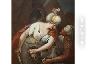 Rebecca At The Well (+ And Judith With The Head Of Holofernes; Pair) by Nicolo Bambini