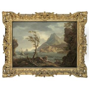 A Coastal Landscape, A Castle At The Mouth Of An Estuary