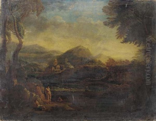 Figures In An Arcadian Landscape - view 1