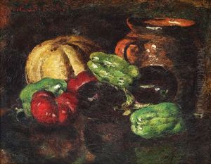 Still Life With Jar And Vegetables by Octav Bancila