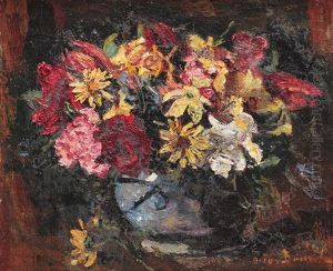 Pot With Plain Flowers by Octav Bancila