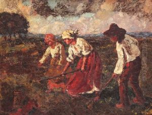Ploughing by Octav Bancila