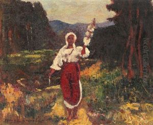 Shepherd Girl With Tow by Octav Bancila