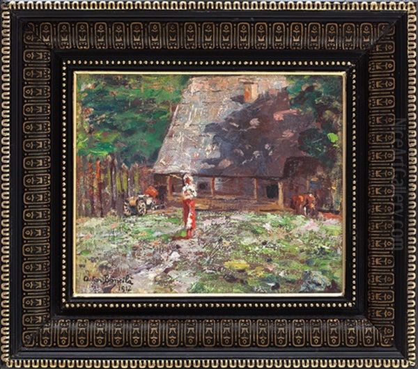 Little Peasant Girl In Front Of The House - view 1