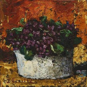 Cup With Violets by Octav Bancila